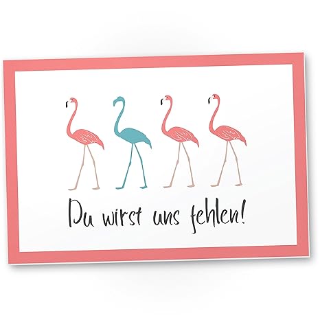 Dankedir Du Wirst Uns Fehlen Flamingo Kunststoff Schild Abschiedskarte Jobwechsel Geschenkidee Abschiedsgeschenk Kollegen Geschenk Verabschiedung