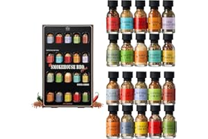 Kiri & Sons Smokehouse BBQ Gourmet Grilling Spice Set | 20-Set | Glass Bottle Seasonings, Grill Seasoning Flavors Include Caribbean, Jamaican Jerk, Jalapeno Rub, Montreal, Cajun Chili Garlic & More