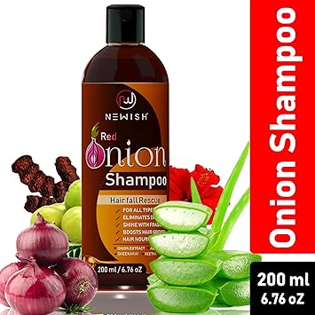 Newish Red Onion Shampoo For Hair Growth and Hairfall Control 200 ml