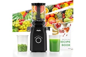 olayks. Juicer Machines, Cold Press Juicer with 4.3" Large Feed Chute Fit Whole Fruit and Vegetable, Masticating Machine with