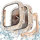 WINGLE 2-in-1 Waterproof Bling Case for Apple Watch