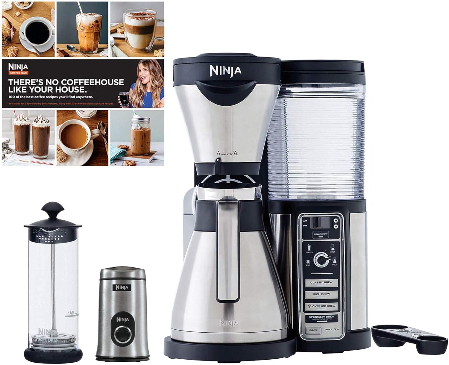 Amazon Com Ninja Coffee Bar Carafe Frother Recipes Grinder Renewed Kitchen Dining