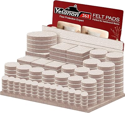 Yelanon Felt Furniture Pads 261 Pcs Self Adhesive Beige