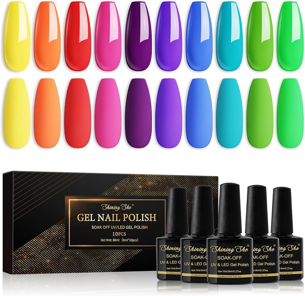 Shining She Neon Gel Nail Polish 10 Colors 8ml Soak Off UV/LED
