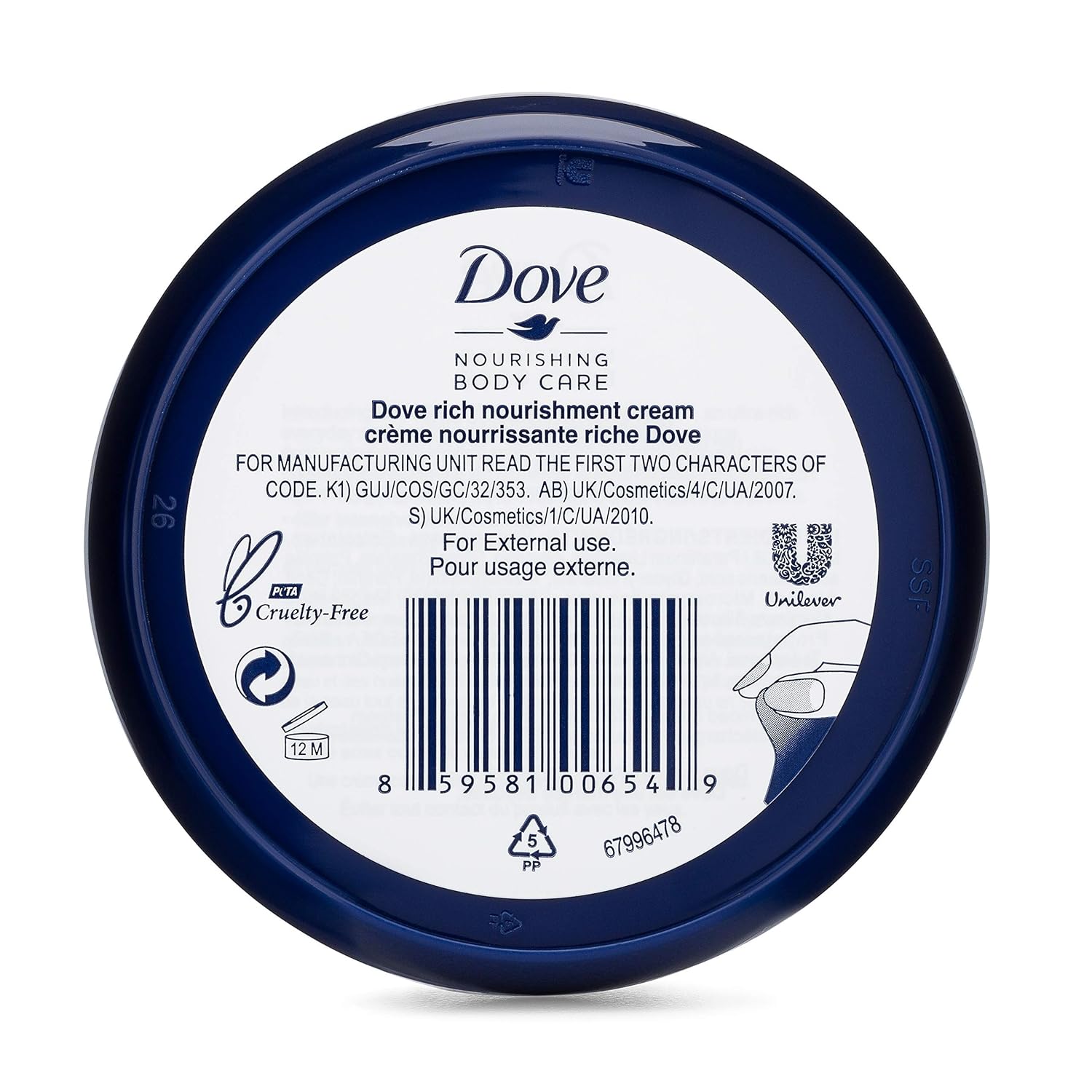 Dove Nourishing Body Care Care Face, Hand and Body Rich Nourishment Cream for Extra Dry Skin with 48 Hour Moisturization, 2.53 FL OZ (Pack of 3) : Beauty