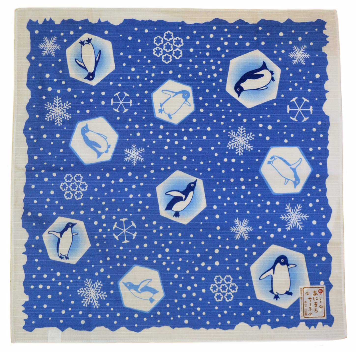 Maeda Senko Penguin Snow Furoshiki Wrap Cloth