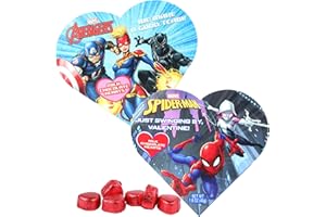 FRANKFORD Marvel Avengers and Spiderman Super Hero Valentine Heart Shaped Boxes with Milk Chocolate Candy, 1.6 Ounce, Pack of 2