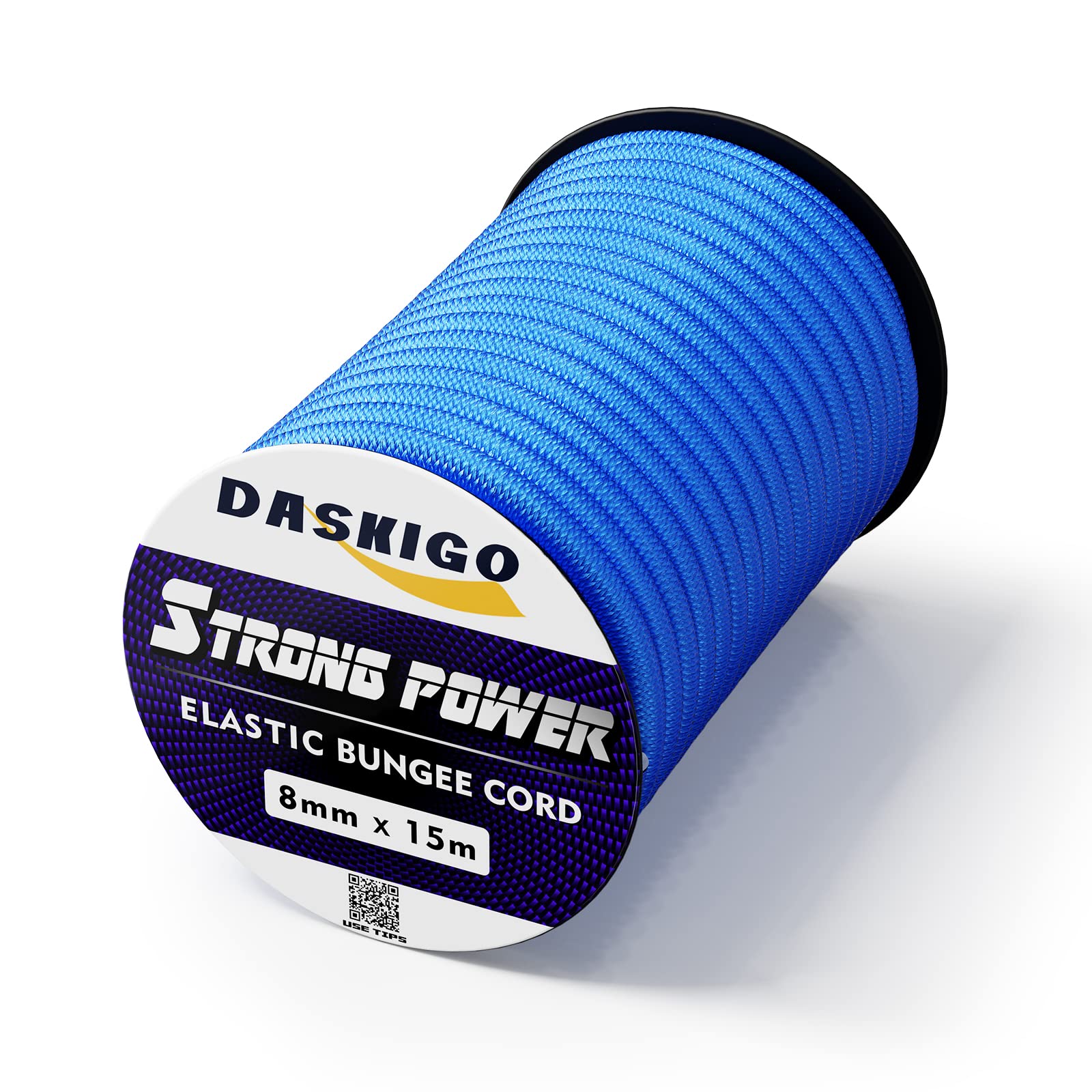 Bungee Cord Elastic Shock Cord, 8mm x 15M Light Blue