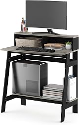 Furinno Simplistic A Frame Computer Desk Black French Oak 80.3x90.4x41.9 cm view 4
