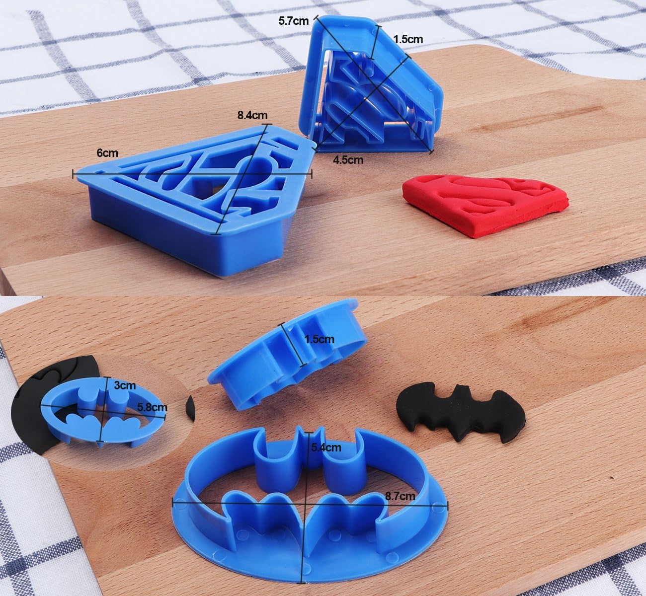 ilauke Superhero Superman Batman Cookie Cutters Mould Set of 4 Biscuit Pastry Fondant Cutters Cake Cupcake Decorating Tools for Kids and Adults - Image 4