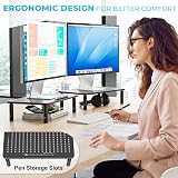 BONTEC Adjustable Monitor Stand Ergonomic Riser 3 Height Levels 100/120/140mm view 4