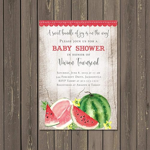 watermelon baby shower invites