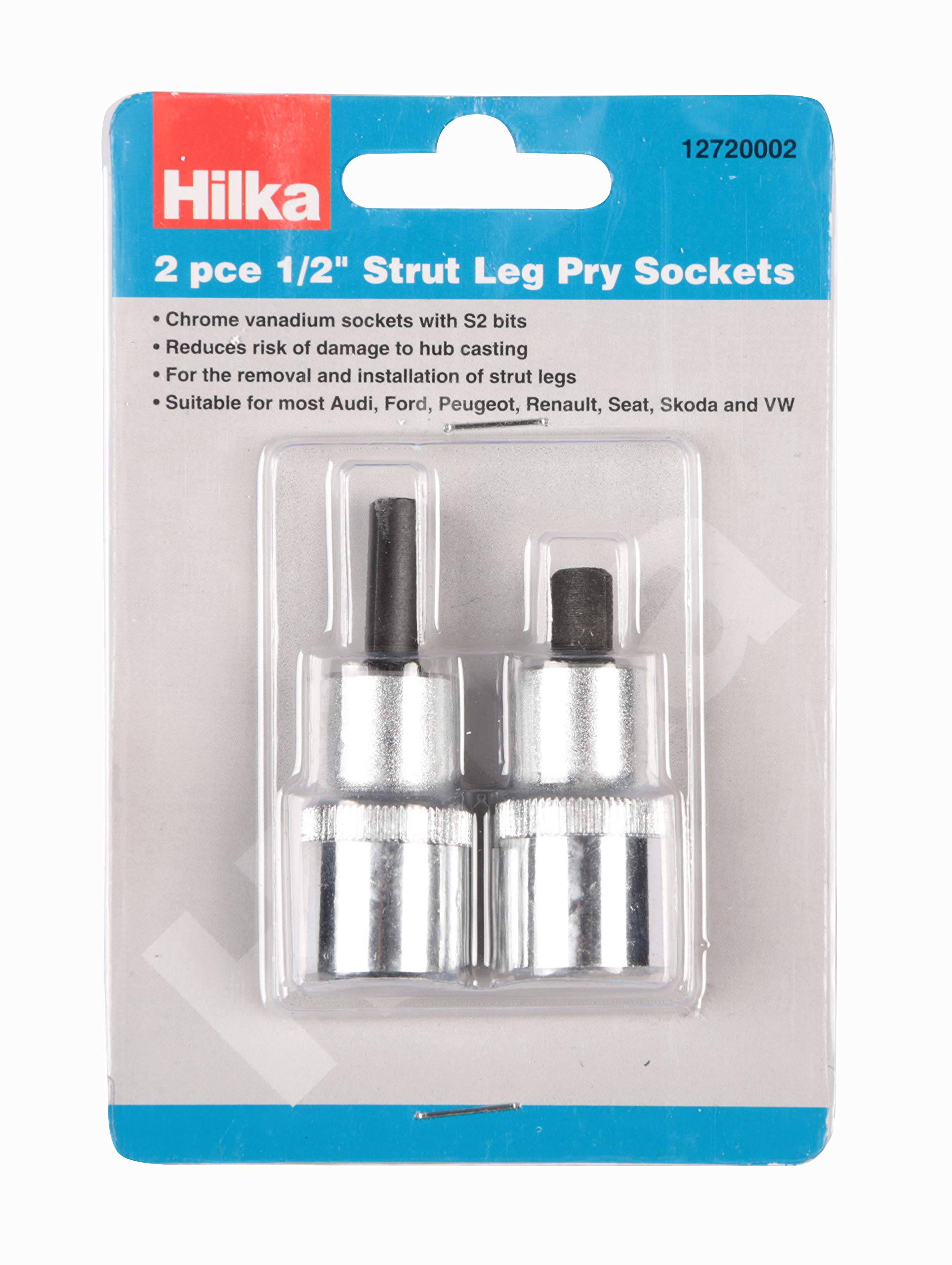 2 PCE 1/2" Strut Leg Pry Sockets, Silver