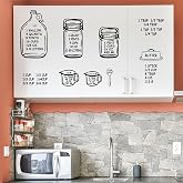 Kitchen Cabinet Labels Decals Black Measuring Conversion Decals | kitchen conversion chart wall decor, transparent, waterproof, pantry decorative sign, cooking baking gifts for mom women home