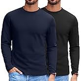 COOFANDY Mens Long Sleeve Tee Shirts Stretch Crew Neck Thermal Shirts Casual T Shirts for Men