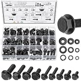 Mr. Pen- Nuts and Bolts Assortment Kit, 272 pcs, Black Carbon Steel | Grade 10.9, M6, M8, M10(12mm to 30mm), Flange Hex Head Metric Assorted Nuts and Bolts
