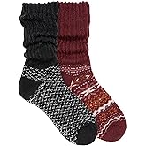 MUK LUKS Womens Slouch Heat Retainer Sock (2 Pair Pack)