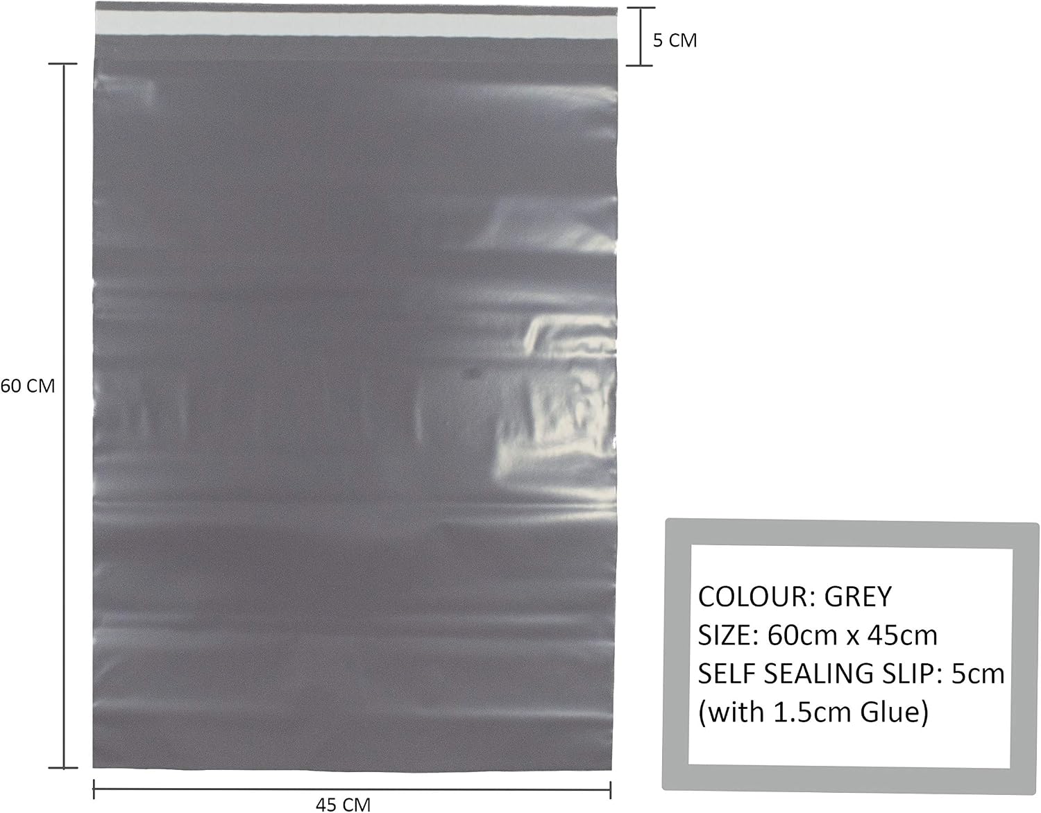 Large Self Seal Plastic Postage Bag 18” x 24” (45cm x 60cm) Heavy Duty Mailing Bag Extra Strong Plastic Envelopes for Packaging Large Parcels Clothes Bags Shoes - Image 5