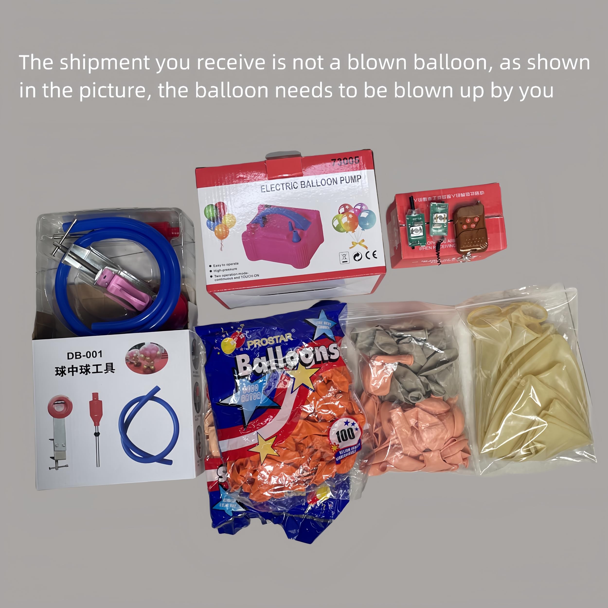 Reveal Balloons Remote Control Ground Explosion, Ball in ball tool, Balloon Filling Kit, Helium floating flying, wedding, opening ceremony arrangement, party birthday