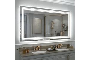 GOLOMO 55x30 LED Lighted Bathroom Mirror for Wall, Large Dimmable Vanity Mirror with Lights, Anti-Fog, Shatterpoof, Memory, ETL Listed (Backlit + Front Lit)