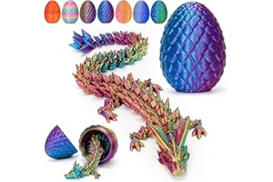 AOUSIN 12 Inch 3D Printed Dragon - Mystery Surprise Egg with Flexible Articulated Dragon Inside, Cool Dragons Toys for Boys Kids Age 5-7