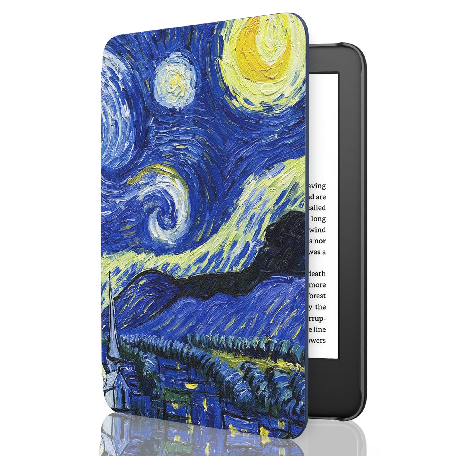 MoKo Case for 6" ALL-New Kindle (11th Generation-2024/2022 Release), Light Shell Cover with Auto Wake/Sleep for Kindle 11 2024/2022 E-Reader, Starry Night Blue — image 1