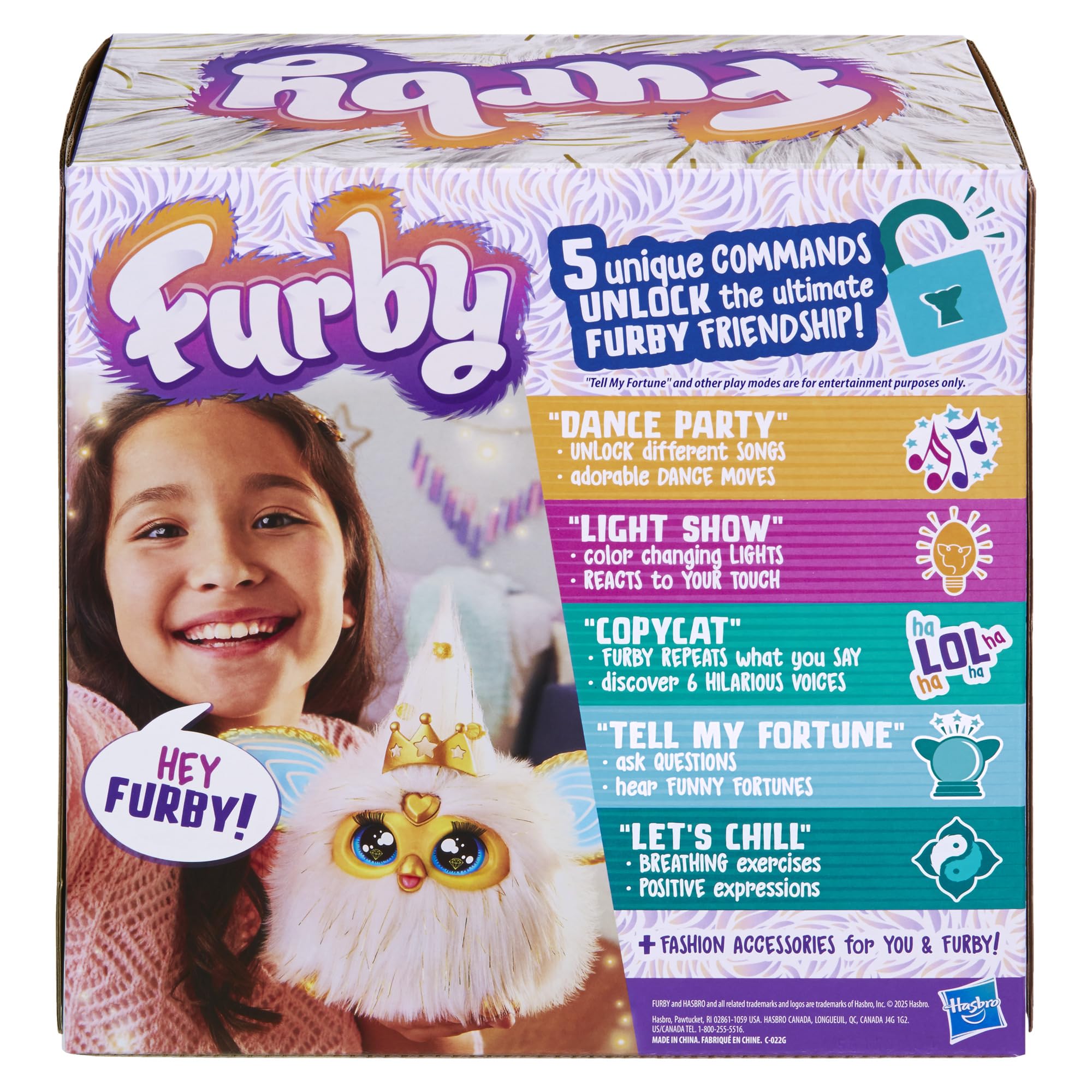 Furby Gold Glam Interactive Plush Toys for 6 Year Old Girls & Boys & Up, Voice Activated Animatronic, Speaks English & Furbish, White, Christmas Stocking Stuffers (Amazon Exclusive)
