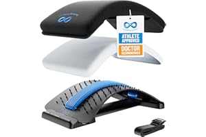 Everlasting Comfort Lumbar Support Board Back Stretcher for Lower Pain Relief - Adjustable Spine Decompression with 88 Acupressure Nodes - Back Cracking Device with Chair Strap for Posture Correction