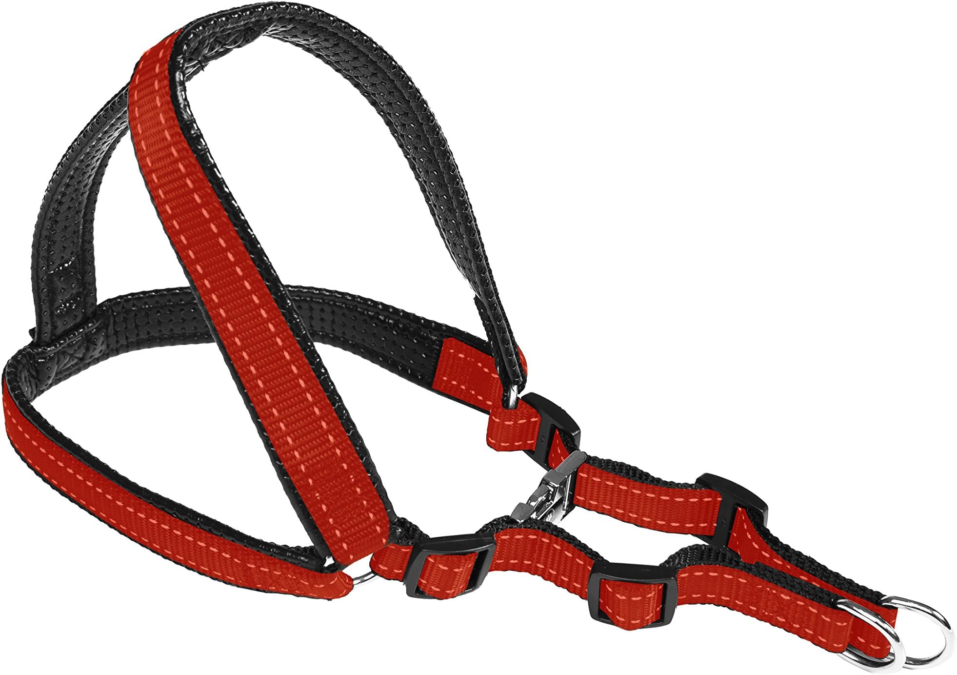 Silver Paw 16 to 28-Inch Padded Step-in Dog Harness with Metal Clip Buckle, Medium, Red