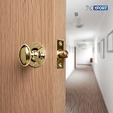 XFORT Polished Brass Rack Bolt Security Kit Oval Turn Knob 55mm Bolt Extra Lock view 2