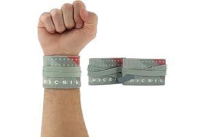 PICSIL Adjustable Wrist Support, Premium Fabric Weightlifting and Yoga Sweat Bands for Gym, for Women and Men, 1 Pair