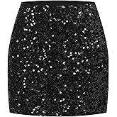 Formeet17 Women's Glitter Sequin Skirts Stretch Night Out Party Club Skirts