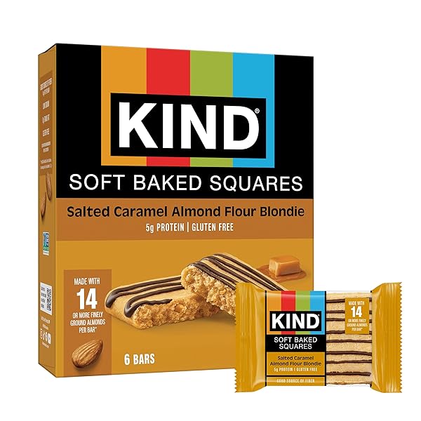 KIND SOFT BAKED SQUARES, SALTED CARAMEL ALMOND FLOUR...