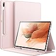 JETech Case for Samsung Galaxy Tab S8 Plus 2022 / S7 FE 2021 / S7 Plus 2020 12.4-Inch with S Pen Holder, Slim Folio Stand Protective Tablet Cover, Multi-Angle Viewing (Pink Gold)