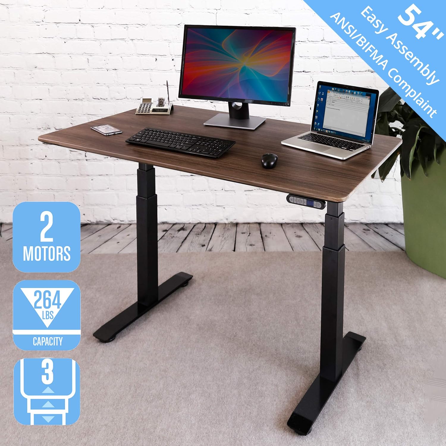 Seville Classics UltraHD Height Adjustable 4-Foot Heavy-Duty Wood Top Workbench Table, 48", Granite Gray: Kitchen & Dining