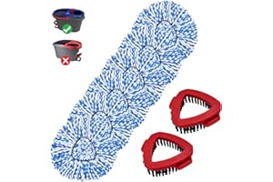 GFRED Mop Head Replacement Compatiable with Ocedar RinseClean 2-Tank System, Mircofiber Mop Heads Refill and Scrub Brush for O Cedar Rinseclean Spin Mop, 6 Pack Mop Refills & 2 Scrub Head for Floor Cleaning