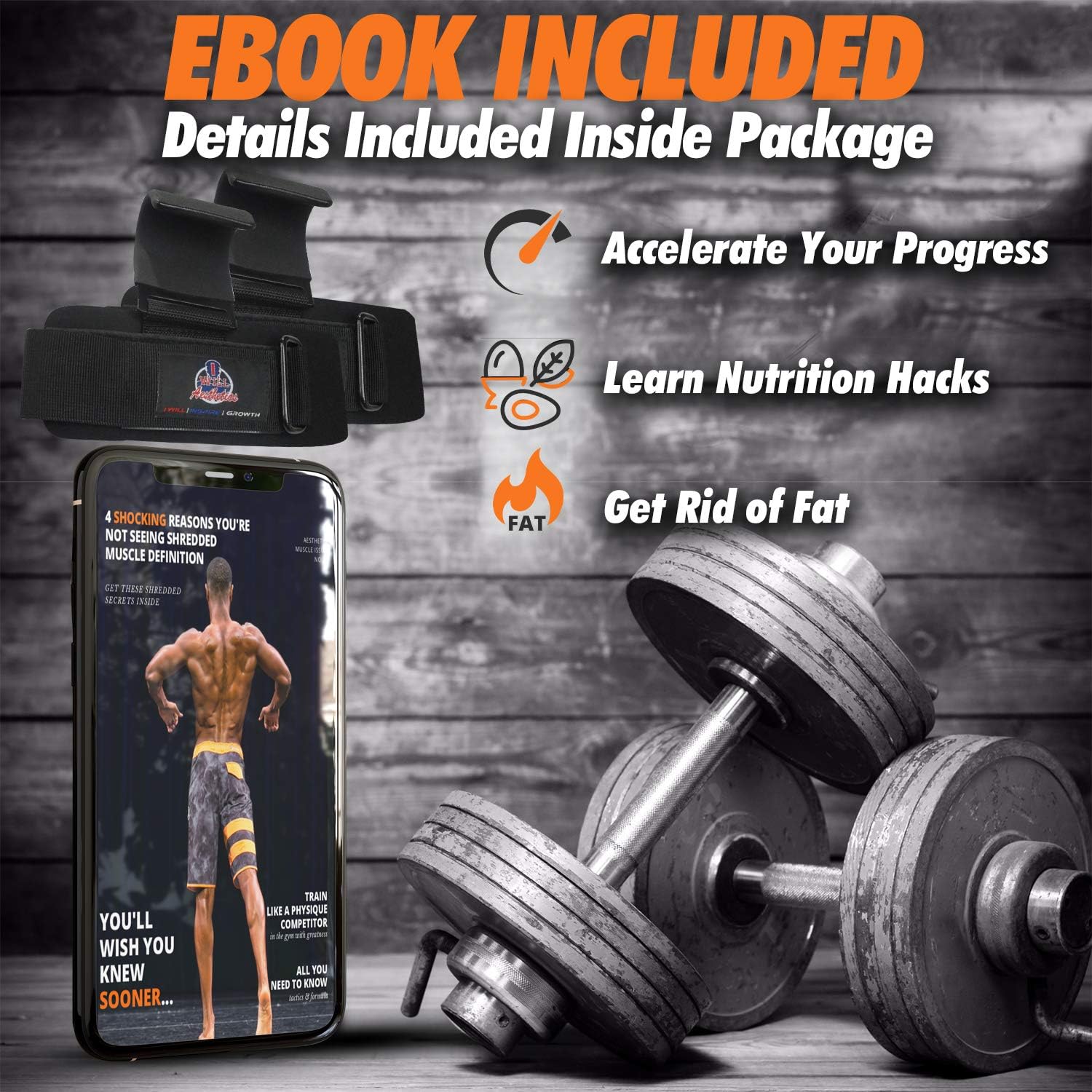 I WILL AESTHETICS Weight Lifting Hooks for Men & Women - Lifting Hooks for Weight Lifting - Deadlift Grips with Hooks - Weight Grips & Deadlift Straps (RED) : Sports & Outdoors