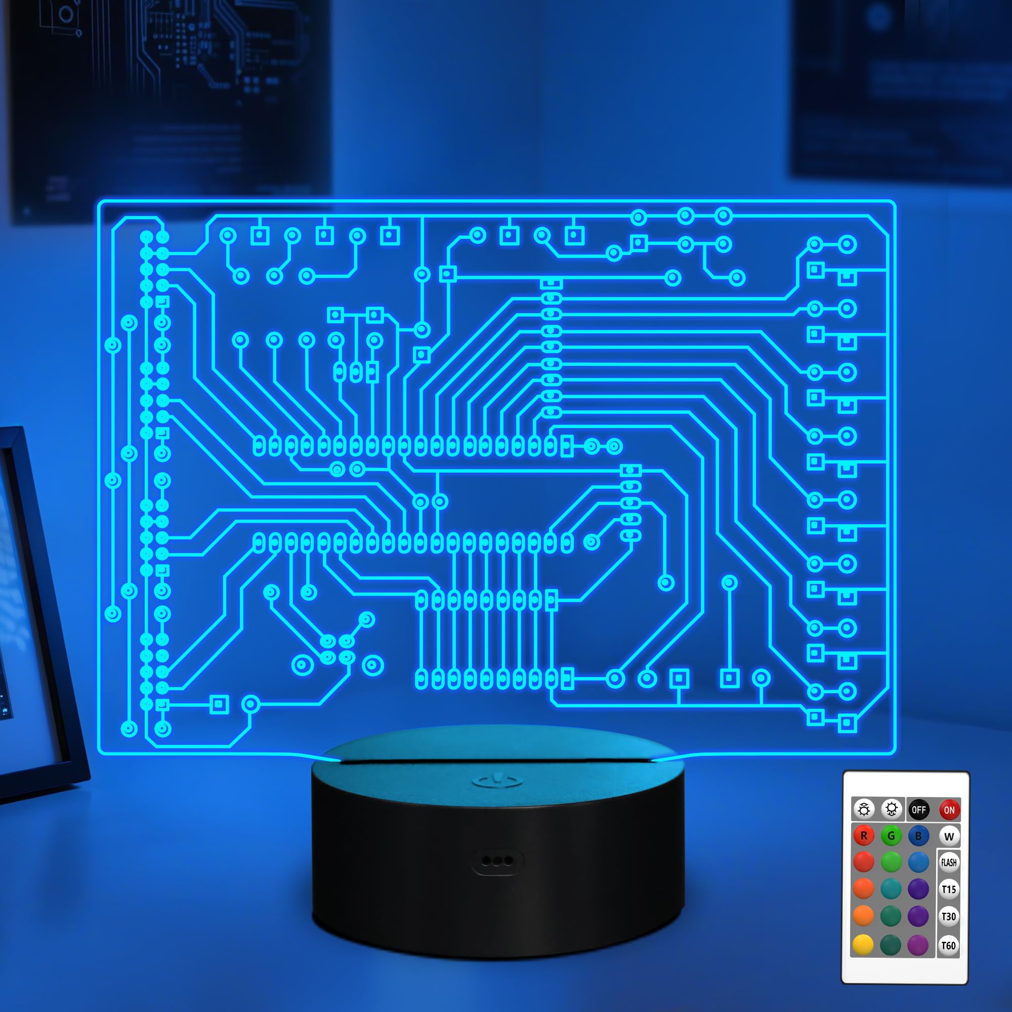 Photo 1 of Geeky Gifts, Computer Geekery PCB Lamp 16 Colors Changing Touch & Remote Control for Men Boys Women IT Tech Support Nerds Geek Lovers
