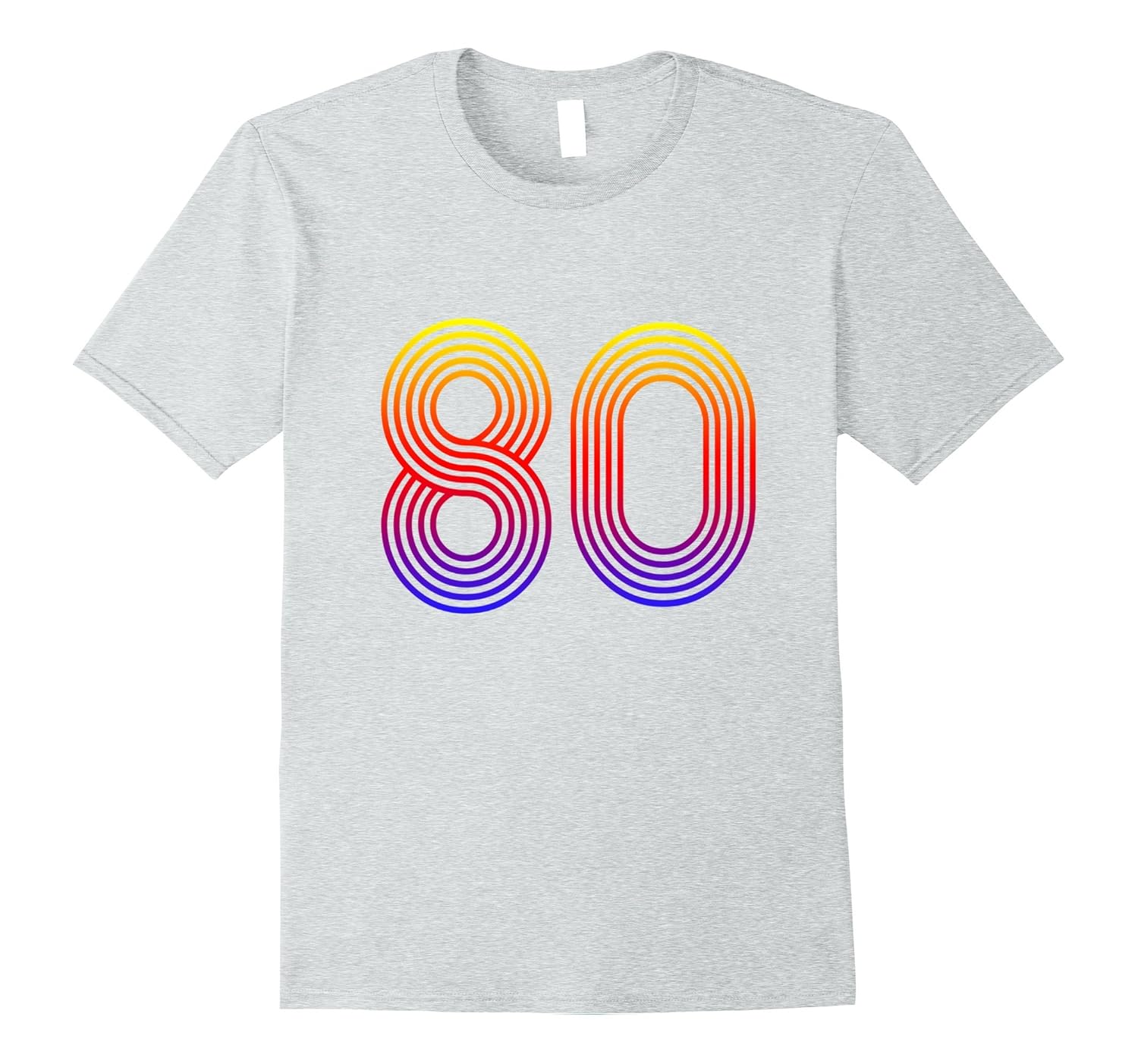 Number 80 T Shirt Multiline Retro Color-Rose