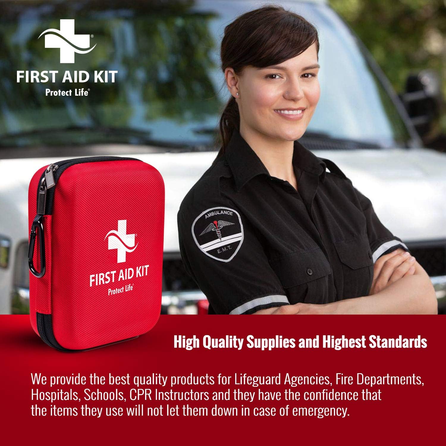 First Aid Kit - 200 Piece - for Car, Home, Outdoors, Sports, Camping, Hiking or Office | Red Case Fully Packed with Emergency Supplies: Health & Personal Care