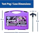 Blue Diamond 20cm Screw Tent Pegs Pack of 20 Heavy Duty Hard Ground view 3
