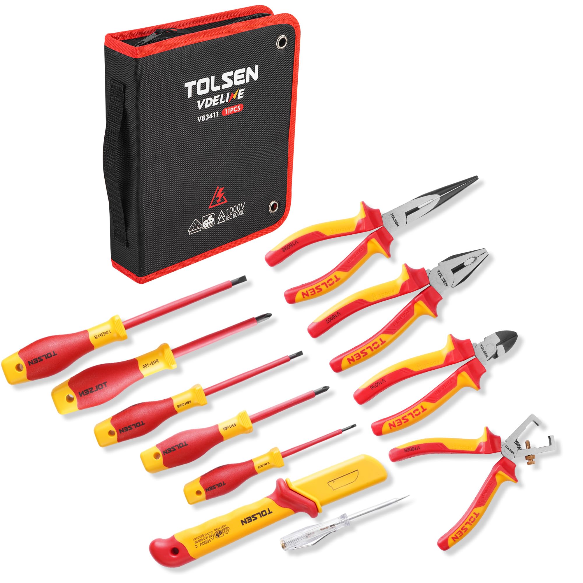 Tolsen 11-Piece VDE Insulated Set, 1000V Insulated