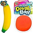 JA-RU Squishy Banana & Stretchy Dough Ball (2 Toy Bundle Pack) Fidget Toys for Kids & Adult. Stress Relief Therapy Ball. Autism & ADHD Sensory Squeeze Toys. Party Favors Squishies. 3340-401s