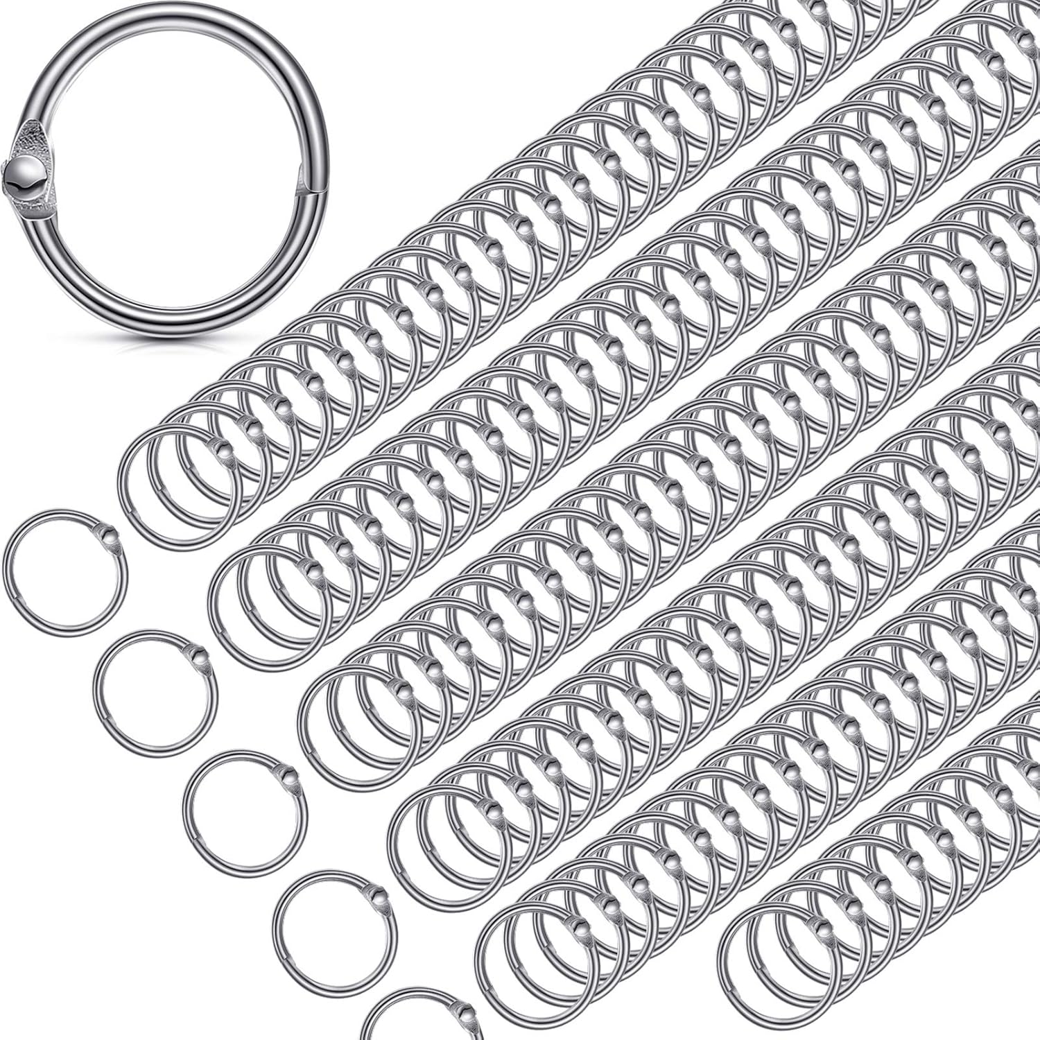 3/4 Inch Book Rings Loose Leaf Binder Rings, Small Nickel