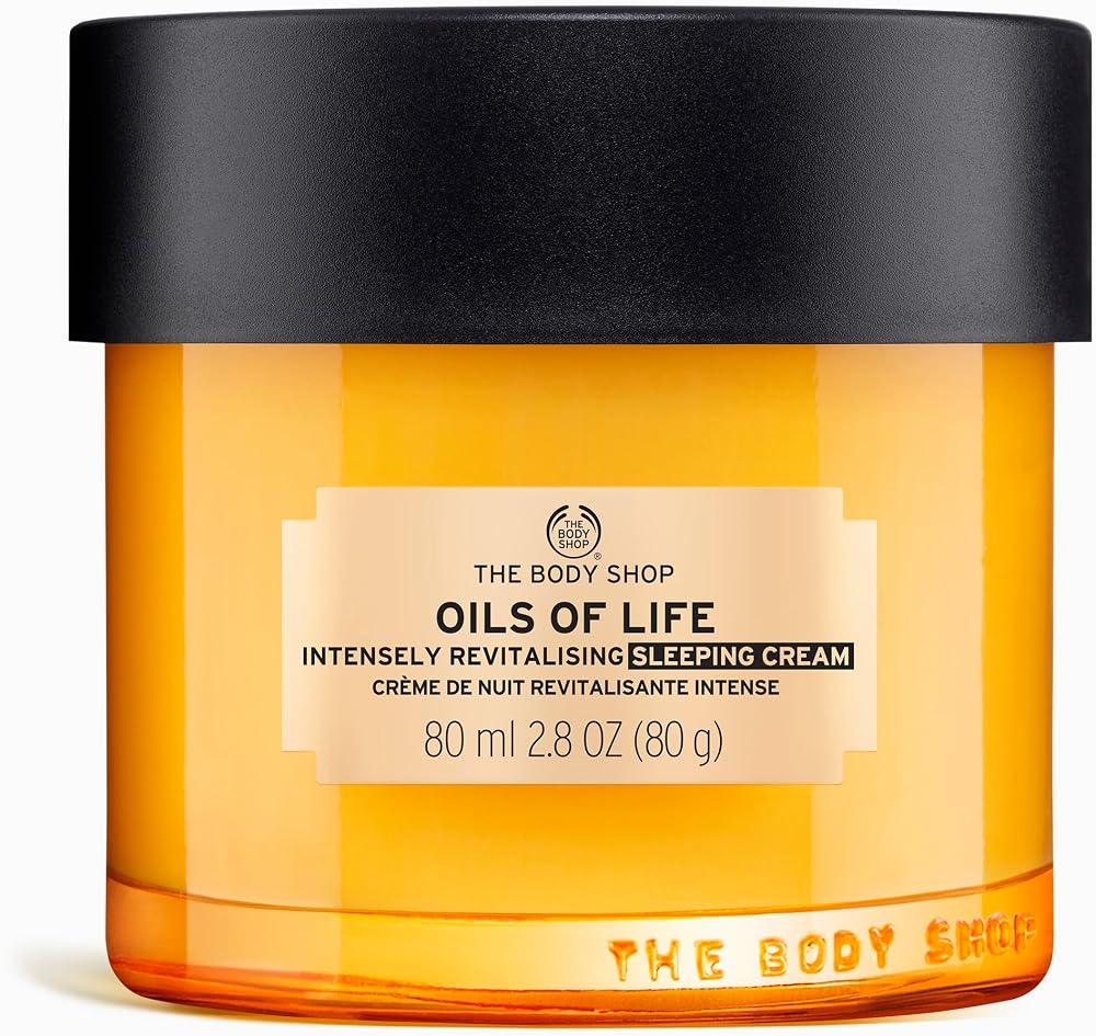 The Body Shop Oils of Life Sleeping Cream 80ml Night Moisturiser for Dehydrated