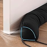 Sunolga Door Draft Stopper with Removable Washable Cover, 38", Black | Weighted Gap Filler, Blocks Hot and Cold Air, All-Season Seal, Easy Install, Noise &amp; Wind Blocker, Home Essentials