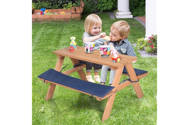 childrens table and bench set