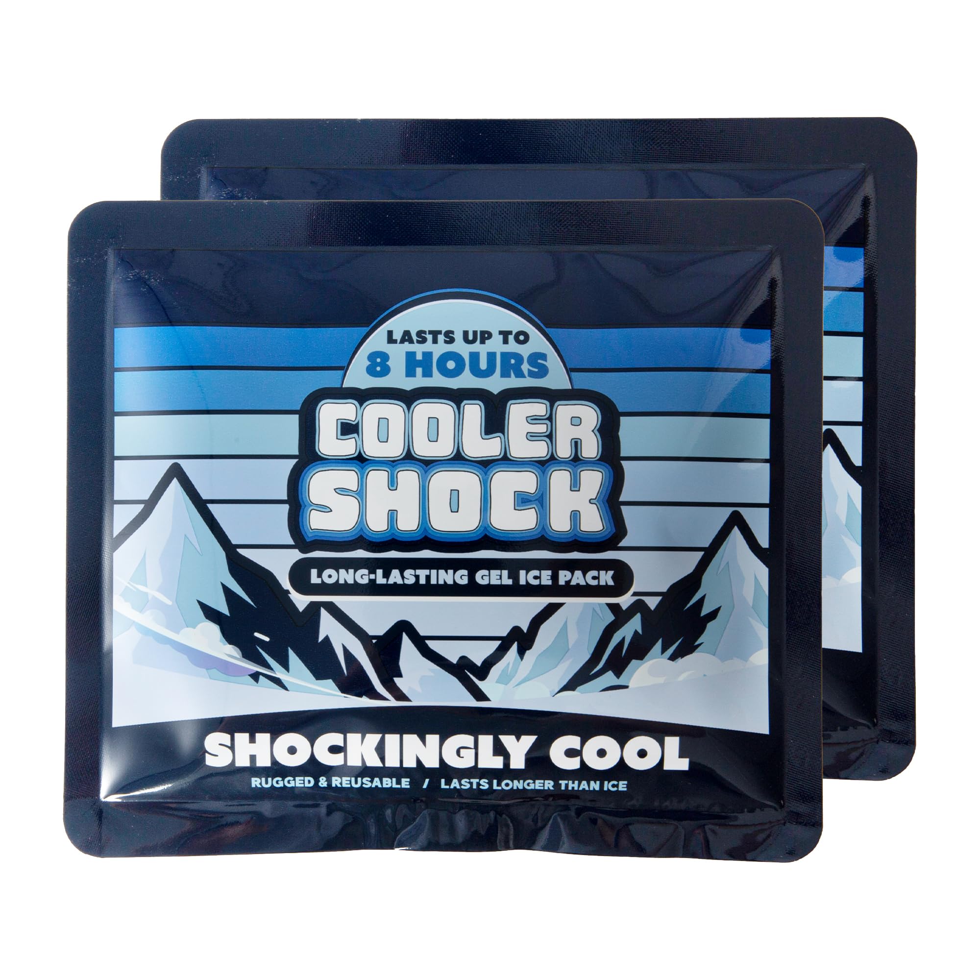 Photo 1 of Cooler Shock Reusable Prefilled Ice Packs for Coolers & Lunch Boxes - Long Lasting Cold Freezer Packs for Lunchbox, Non-Toxic Gel Ice Pack for Camping, Lunch Bags, Road Trips, 2 Pack (6.5"x7.5")