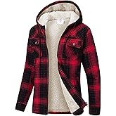 MoFiz Women's Fleece Zip Up Hoodie Flannel Plaid Hoodie Winter Warm Casual Sweatshirts With Pocket