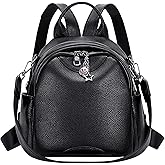 ALTOSY Soft Genuine Leather Backpack for Women Small Convertible Backpack Purse Shoulder Bag for Ladies (S97 Black)